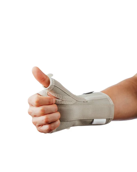 Apoio Ortopédico Punho Mão Para Cicatrização Síndrome Túnel Carpo Isolado — Fotografia de Stock