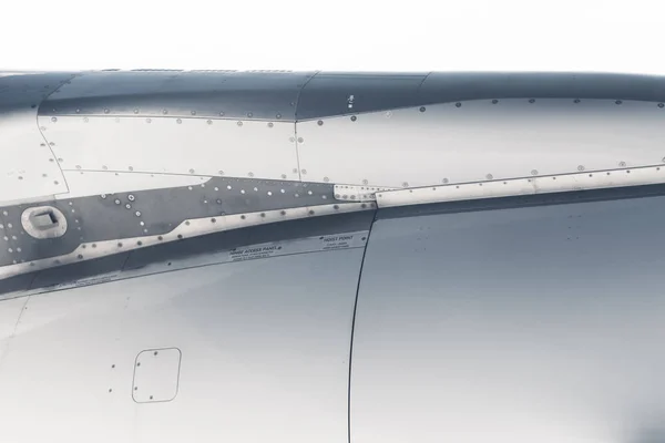 Flugzeugtriebwerksteil Mit Nieten Nahsicht — Stockfoto