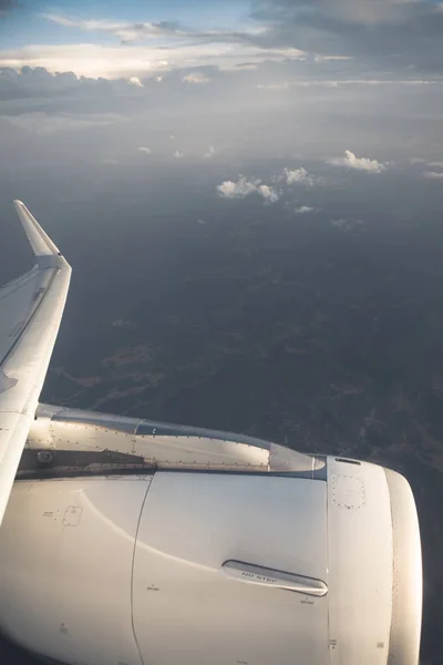 Airplane Wing Sky Background — Stock Photo, Image