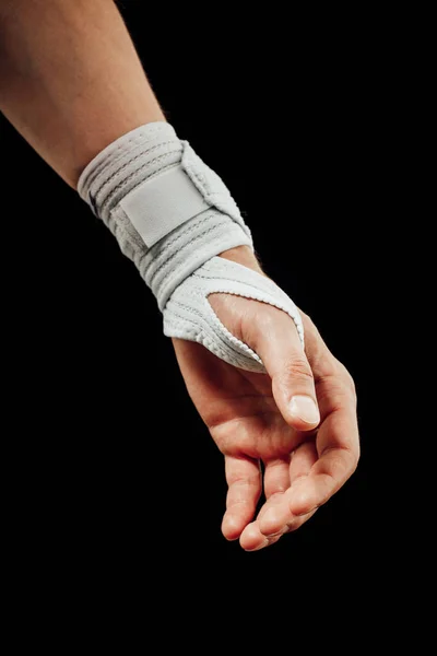 手腕和手矫形器支持腕管综合征愈合 隔离在黑色 — 图库照片