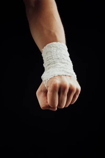 Wrist Wrapped Healing Bandage Isolated Black — Stock Photo, Image