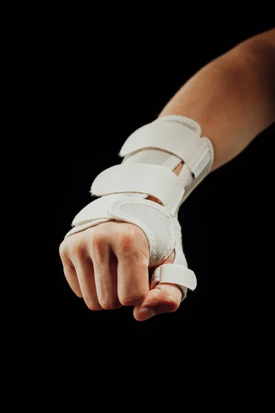 Wrist Hand Orthotics Support Carpal Tunnel Syndrome Healing Isolated Black — Stock Photo, Image