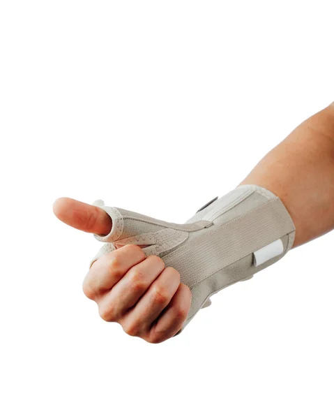 ヒーリング 白で隔離の手根管症候群の手首と手のインソール サポート — ストック写真
