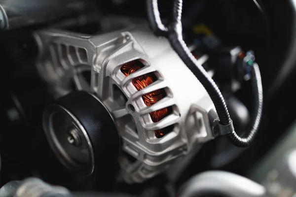 New car alternator, close-up view — Stock Photo, Image