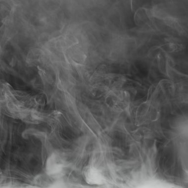 siyah arka plan üzerine yoğun duman