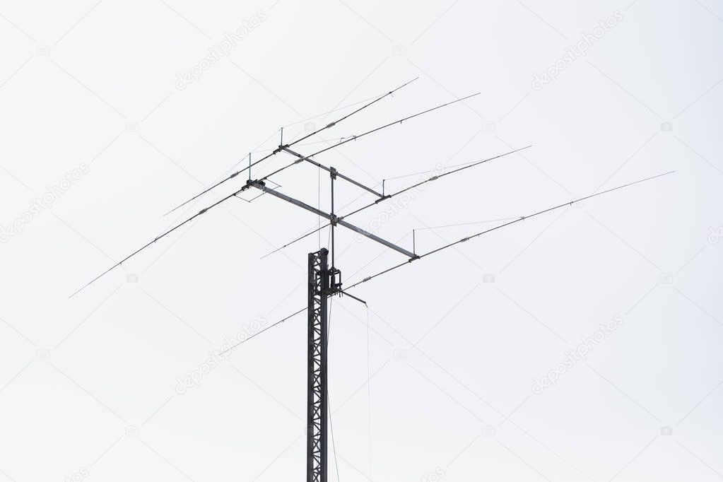 multi frequency Yagi antenna, white background