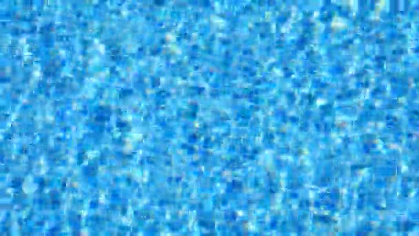 スイミングプールの水の波紋 青いタイルの背景 ループ対応 — ストック動画