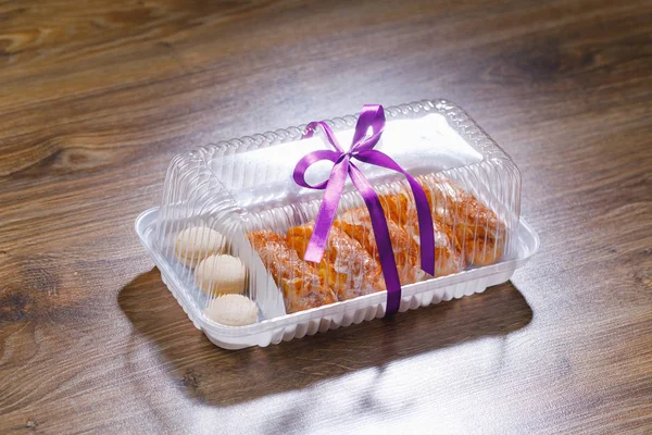 eclairs pastry in blister box