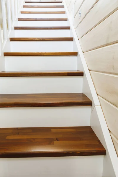 Wooden stairs at home, close-up view — Stock Photo, Image