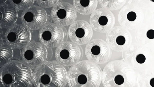 Abstracto botellas de plástico transparente fondo — Foto de Stock