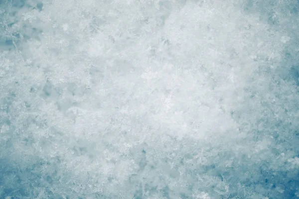 Textura de neve com espaço de cópia, vista de close-up — Fotografia de Stock