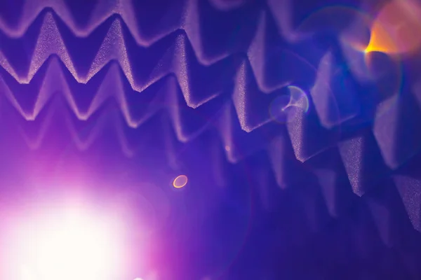 Acoustic foam pyramid abstract background with glow light — Stock Photo, Image