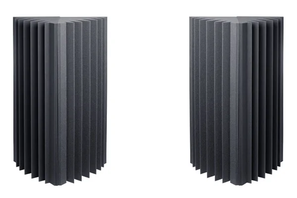 Acoustic foam bass traps for sound dampering, isolated on white — Stock Photo, Image