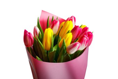 Lale çiçeği buketi, yakın çekim manzaralı, beyaz tenli.