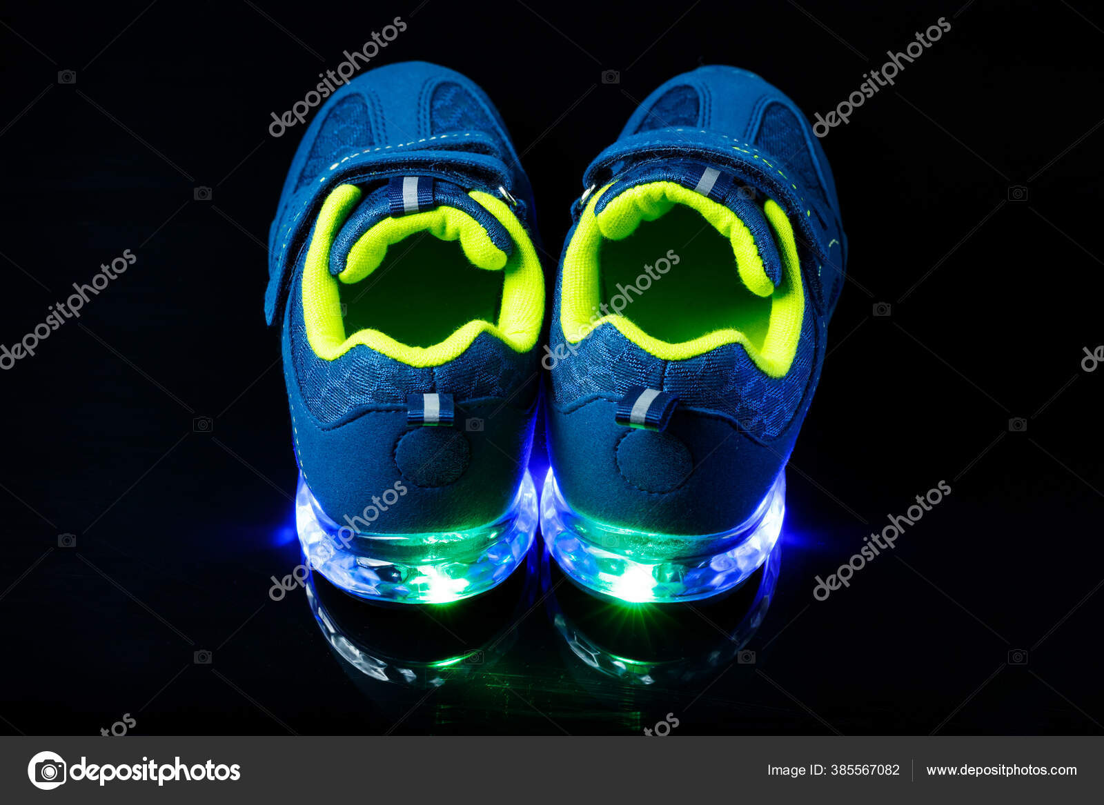 Children's Sneaker Shoes Led Light Illumination — Stock Photo ...