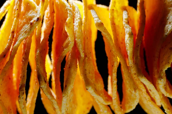 Meksika cipsi, tortilla cipsi, yakın çekim.
