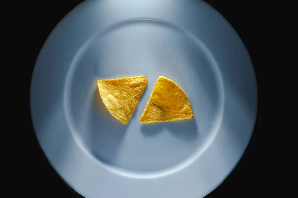 Mexikanische Nachos Tortilla Chips Auf Teller Nahaufnahme — Stockfoto