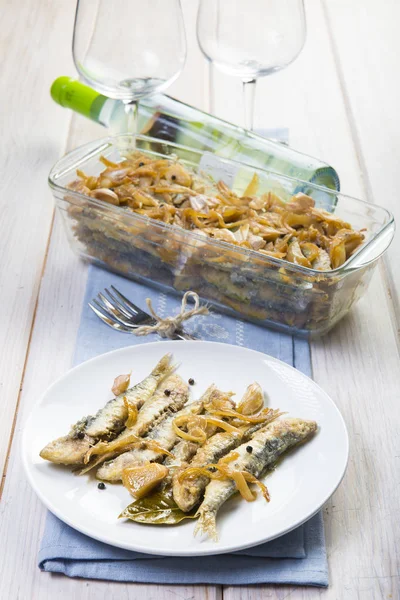 Sardines Marinade Spanish Style Way Preserve Fish — Stock Photo, Image