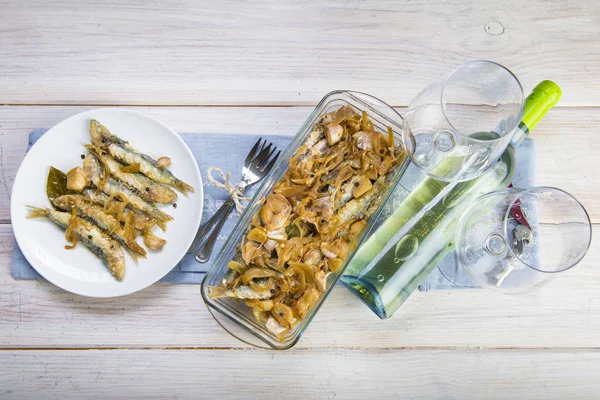 Sardinas Adobo Estilo Español Una Forma Conservar Pescado — Foto de Stock