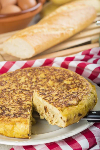 Typical Spanish Omelette Made Potatoes — Stock Photo, Image