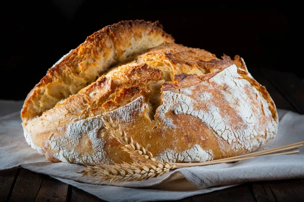 Sourdoug Домашний Хлеб Столе Пекарни — стоковое фото
