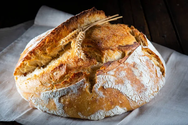 Sourdoug Homemade Bread Table Bakery — Stock Photo, Image