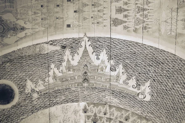 çok eski el Tay tapınak ahşap duvar boyalı