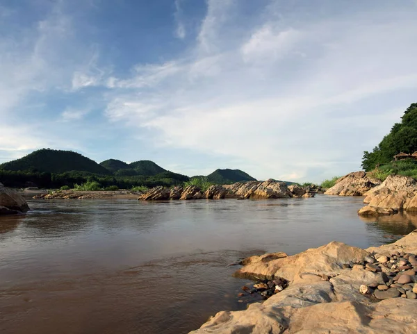 Mecon River Sky Northen Lao Asia — Stock Photo, Image