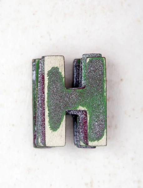 Een Stapel Oude Geschilderd Houten Letters Oude Versleten Papier — Stockfoto