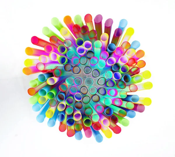 Color Straws White — Stock Photo, Image