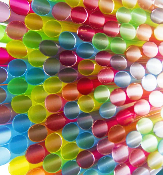 Abstract Plastic Straws Bright Color — Stock Photo, Image