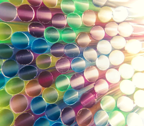 Abstract Plastic Straws Retro Color — Stock Photo, Image