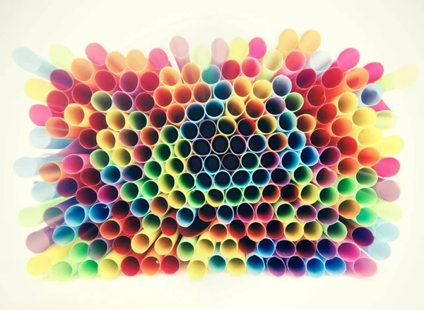 Lots Plastic Straws Abstract Image — Stock Photo, Image