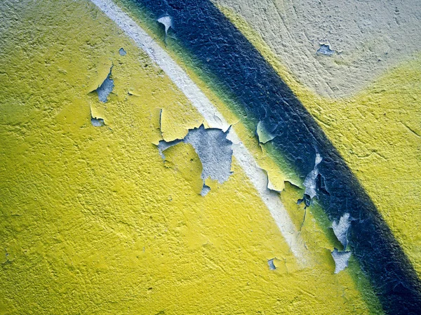 Ancienne Texture Murale Couleur Jaune Peeling Peinture — Photo