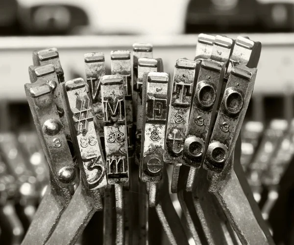 # me também com a velha macro máquina de escrever — Fotografia de Stock