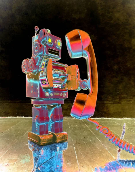 Telefono robot vintage — Foto Stock