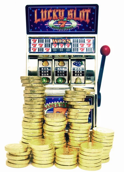 Lucky slot retro toy slot machine — Stock Photo, Image