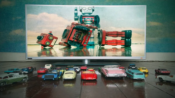 Concept Drive Movie Retro Toys — Stock Photo, Image