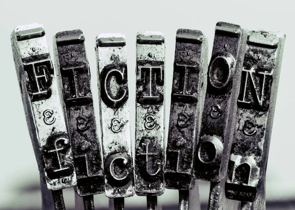 Het Woord Fiction Gemaakt Van Oude Typemachine Tekst — Stockfoto