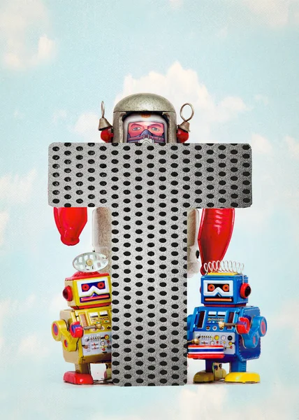 Retro Roboterspielzeug Mit Großem Buchstaben — Stockfoto