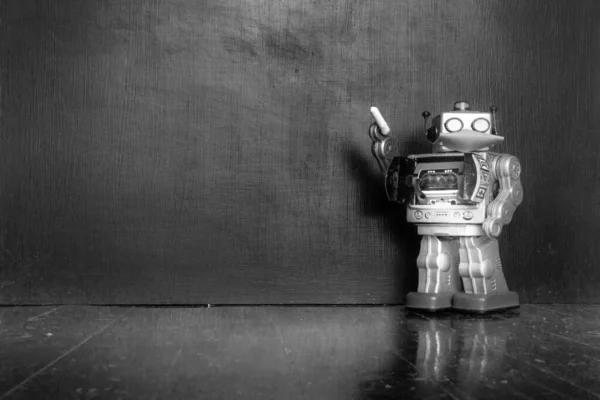 Retro Robot Öğretmen Tahtası — Stok fotoğraf