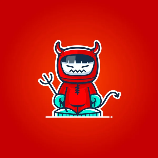 Devil Evil Mascot Ilustração Vetorial Totalmente Editável Eps — Vetor de Stock
