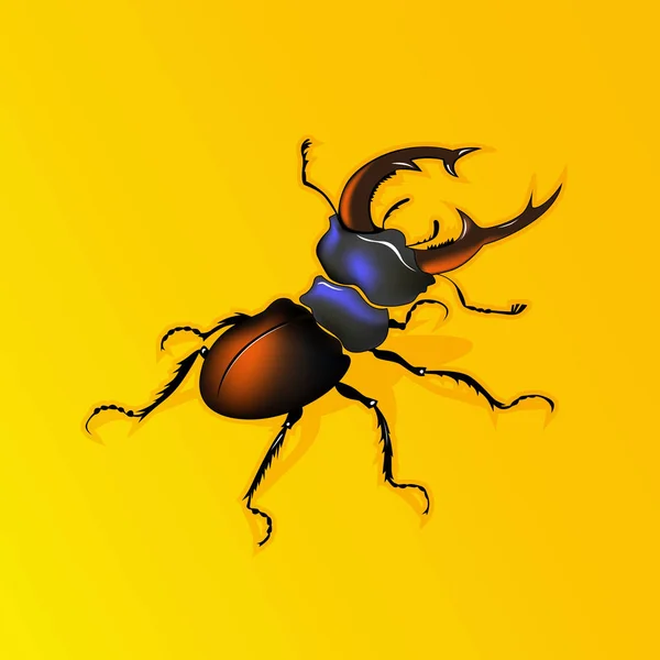 Caractère Bug Cerf Illustration Vectorielle Entièrement Modifiable Spe — Image vectorielle