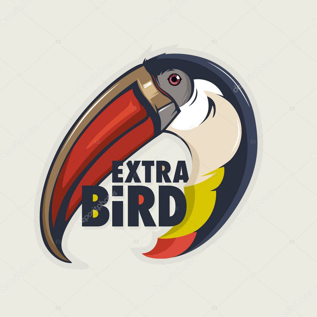 Toucan Head Mascot light. Vecor illustration. EPS 10