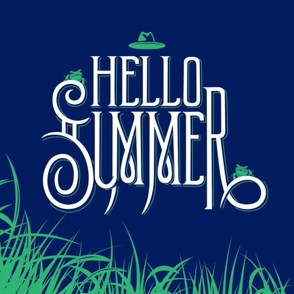 Hola signo de letras de verano — Vector de stock