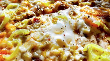 taze pişmiş pizza görünümü kapatın, görüntü