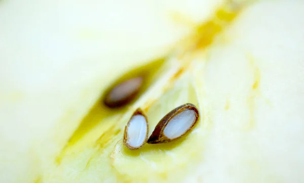 seeds of an ripe apple, macro image of a