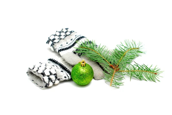 Vrouwelijke Winter Handschoenen Gebruikt Wit — Stockfoto