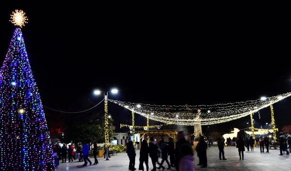 Ohrid Macedonia Diciembre 2018 Vista Una Decoración Crostmas Centro Ciudad —  Fotos de Stock