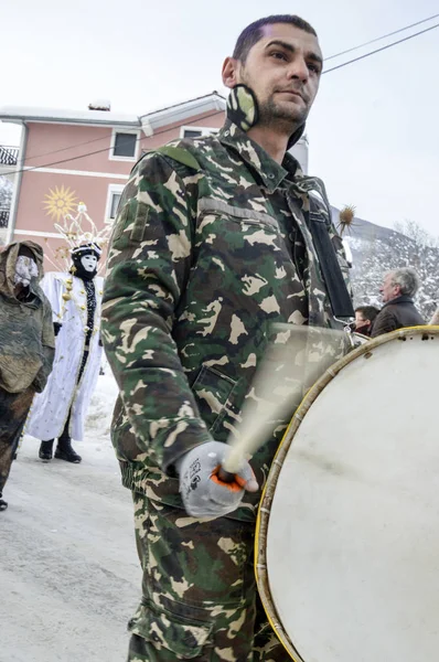 Vevcani Macedonia Enero 2019 Atomosfera General Con Participantes Disfrazados Carnaval —  Fotos de Stock